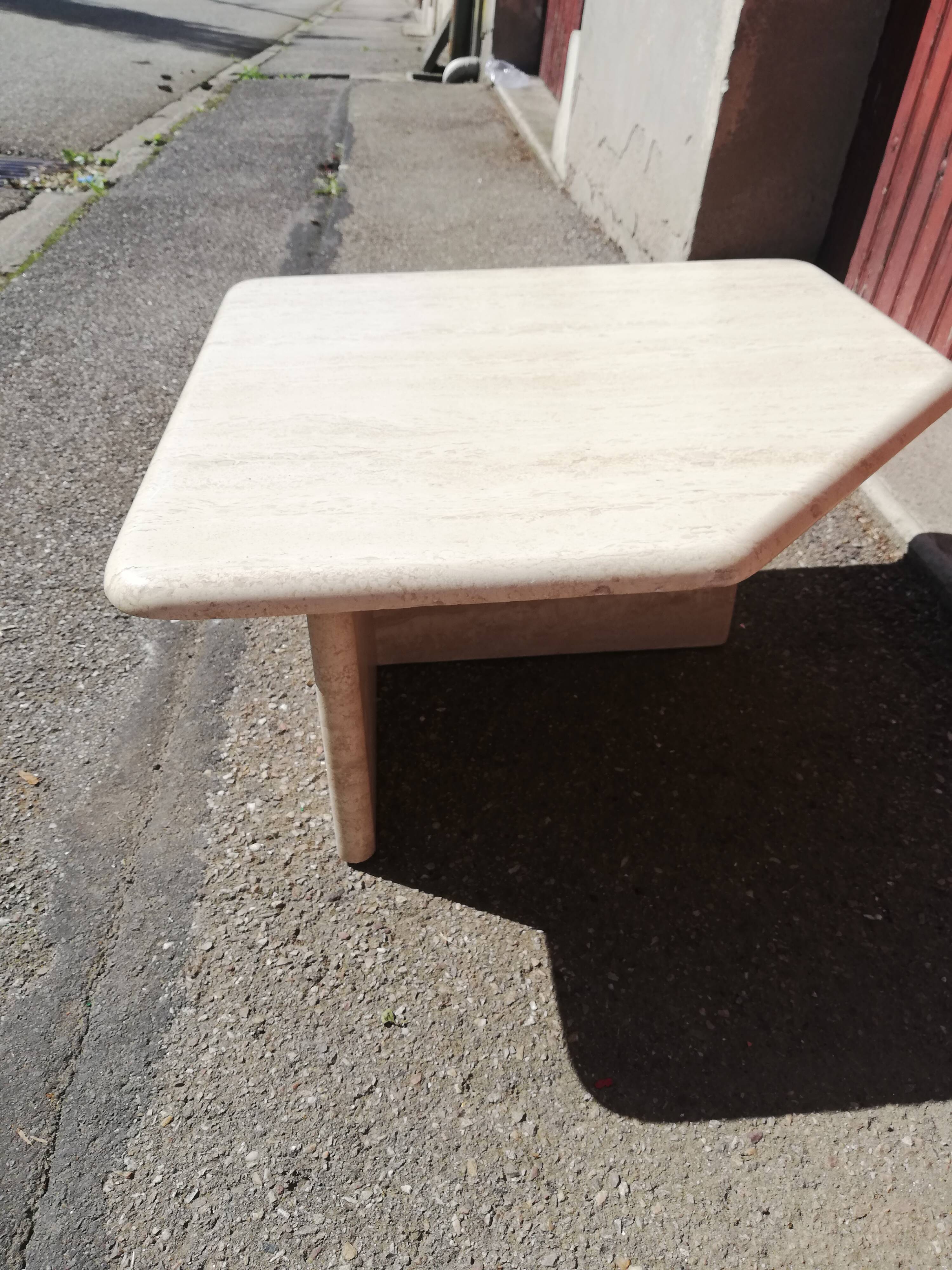 Vintage coffee table in travertine