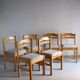6 Minimalist Pine Dining Chairs | Sweden | 1960s
