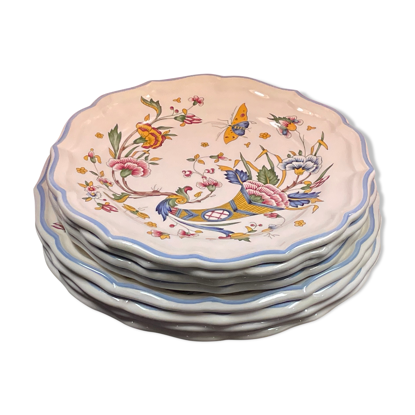 Lot 8 plate Gien cornucopia 23 and 25 cm