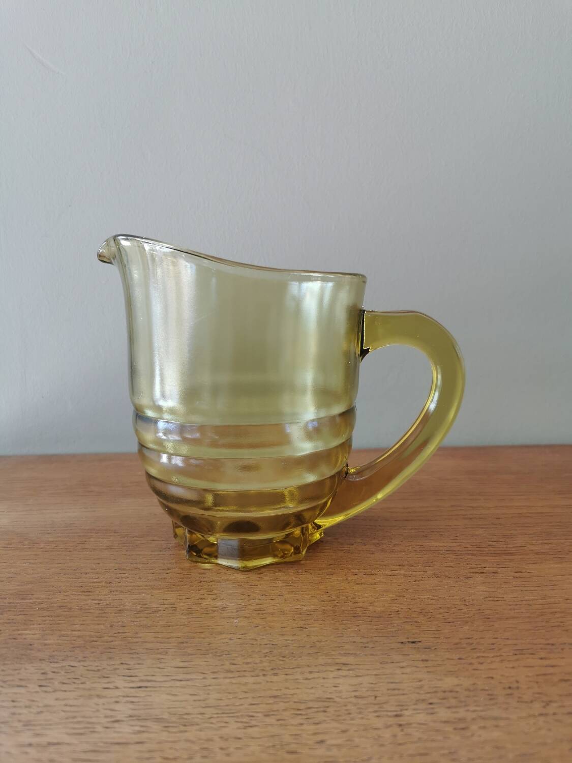 Vintage yellow glass pitcher