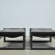 Sonja wasseur / brutalist leather footstools / netherlands 1970s