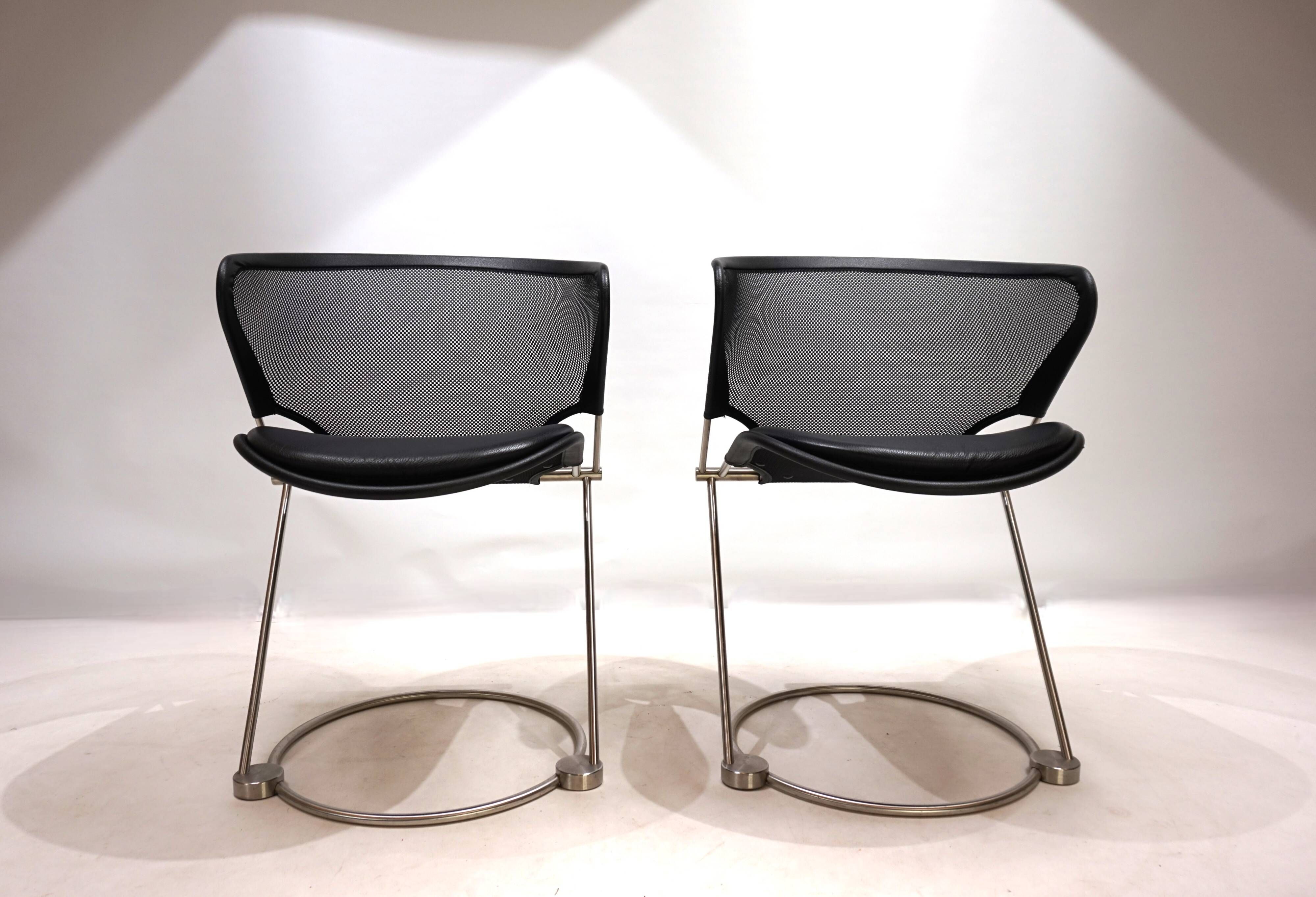 Set of 2 Wilkhahn Nuvola conference / dining room chairs by Herbert Ohl, 19