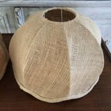 Pair of vintage jute lampshades