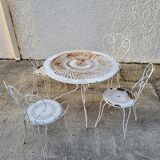 Garden furniture table with 2 armchairs and 2 chairs