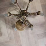 Old brass chandelier 6 branches