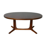 American walnut oval dining table with 2 60s extensions