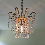 Superb bronze chandelier and Crystal pendants