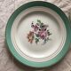 6 assiettes plates Ceranord Saint Amand Beaugency fleurs bords dorés et vert menthe