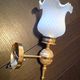 Brass wall light and satin glas vintage 50s-60s