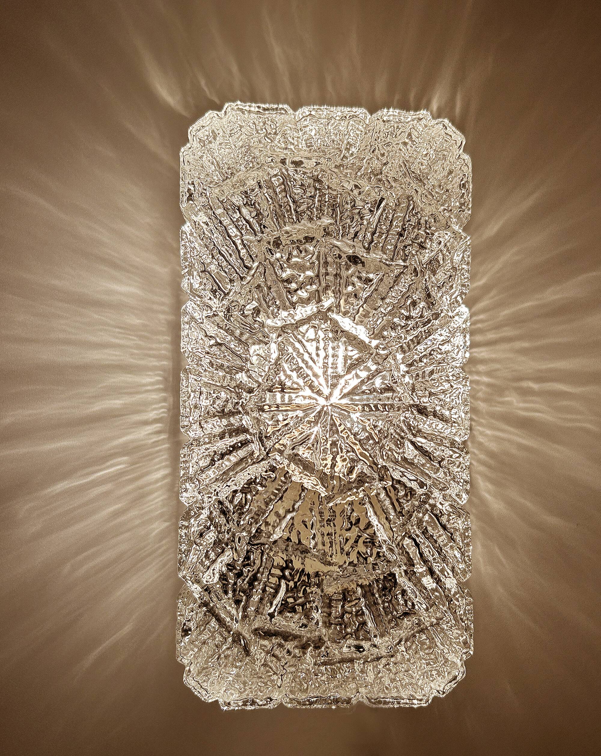 Vintage Brutalist Glass Sconce