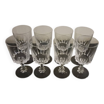 8 crystal water glasses