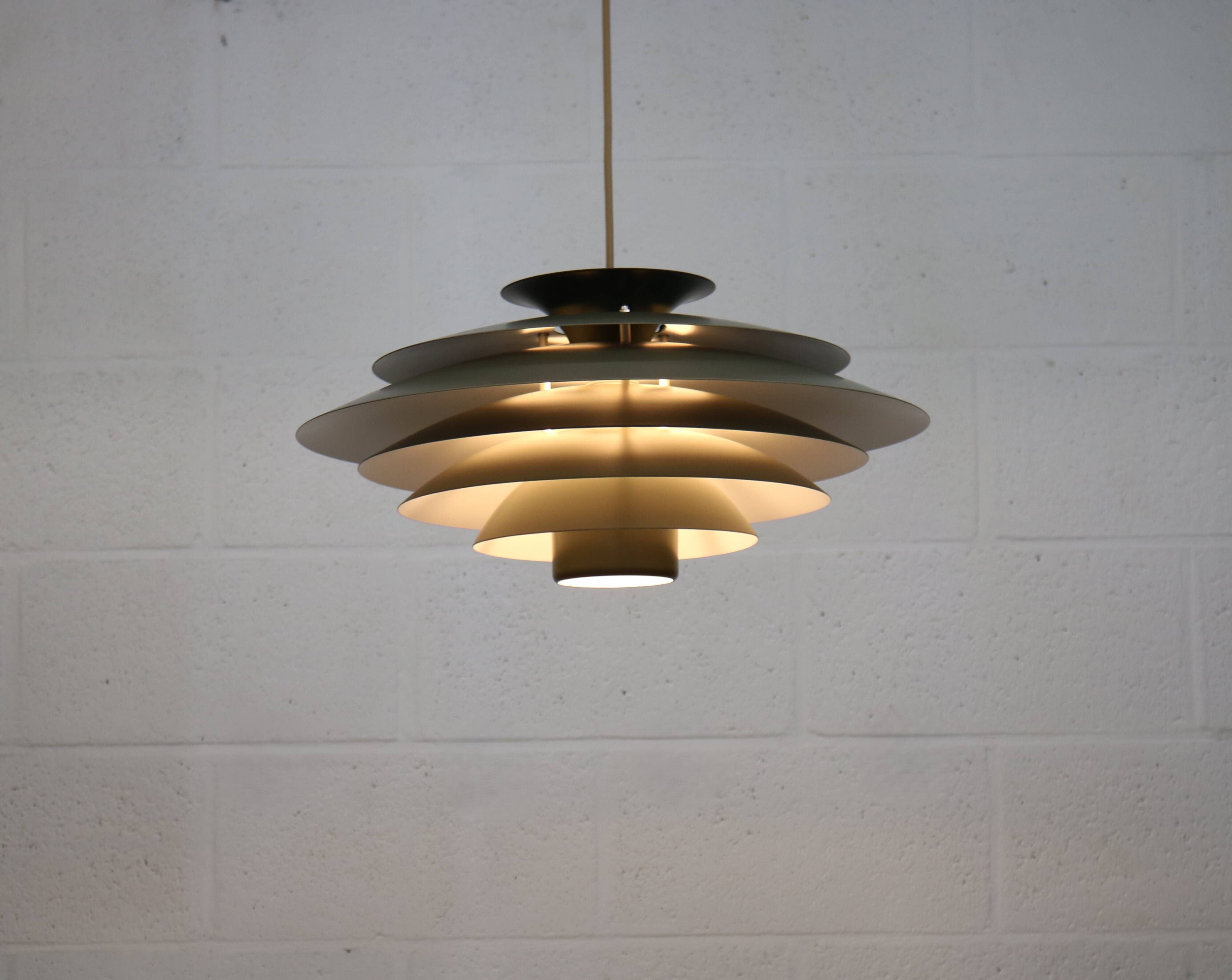 XL Green Pendant Lamp, Form Light Nordic Design, 1970s Denmark