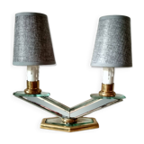 Old art deco table lamp - 2 lights - mirror lamp