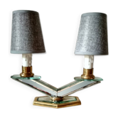 Old art deco table lamp - 2 lights - mirror lamp