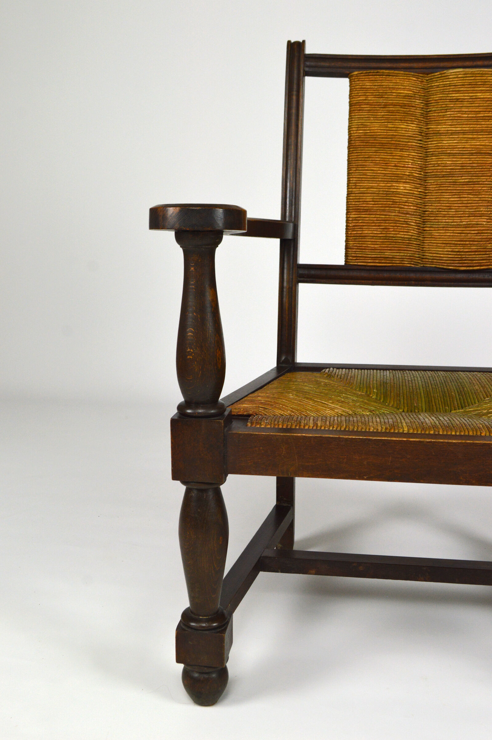 Art deco modernist armchair in dark beech