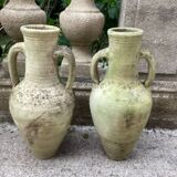 2 vases, terracotta pots with handles, vintage 1960