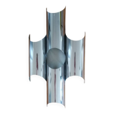 Grande applique murale design vintage en inox acier chromé des années 70