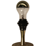 Lampe de table italienne en liège et laiton du milieu du siècle