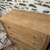 Superb 4-drawer chest of drawers from the 50s in raw wood