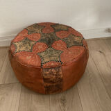 Moroccan leather pouf