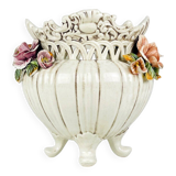 Ceramic vase with flowers, Italy, 1950s