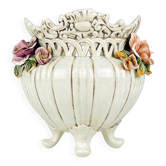 Vase en céramique avec fleurs, Italie, années 1950
