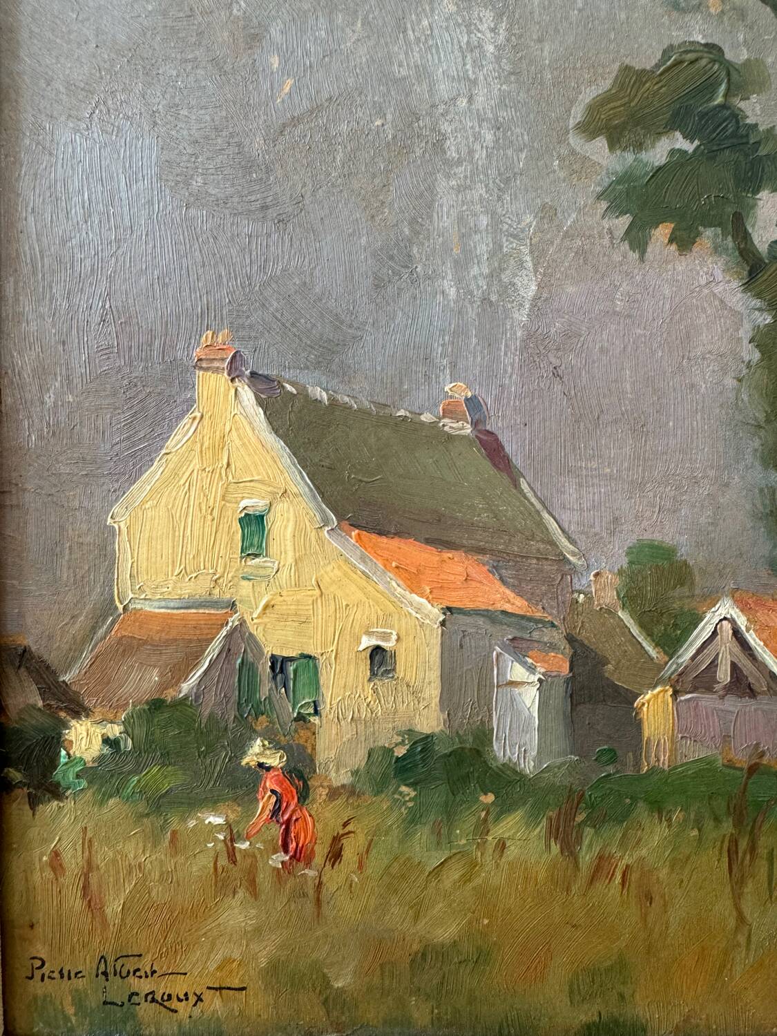 Oil on cardboard signed Pierre Albert Leroux