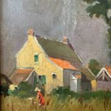 Oil on cardboard signed Pierre Albert Leroux