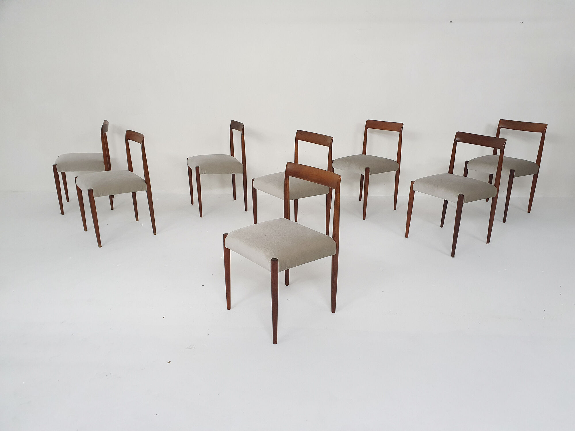 Set of eight rosewood dining chairs by Lubke, Germany 1960's