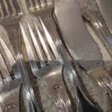 11 fish cutlery 23p silver plated metal goldsmith Cailar Bayard shell