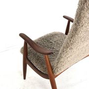 Fauteuil moderne du milieu du siècle en doodle marron (1) - restauration totale - unique