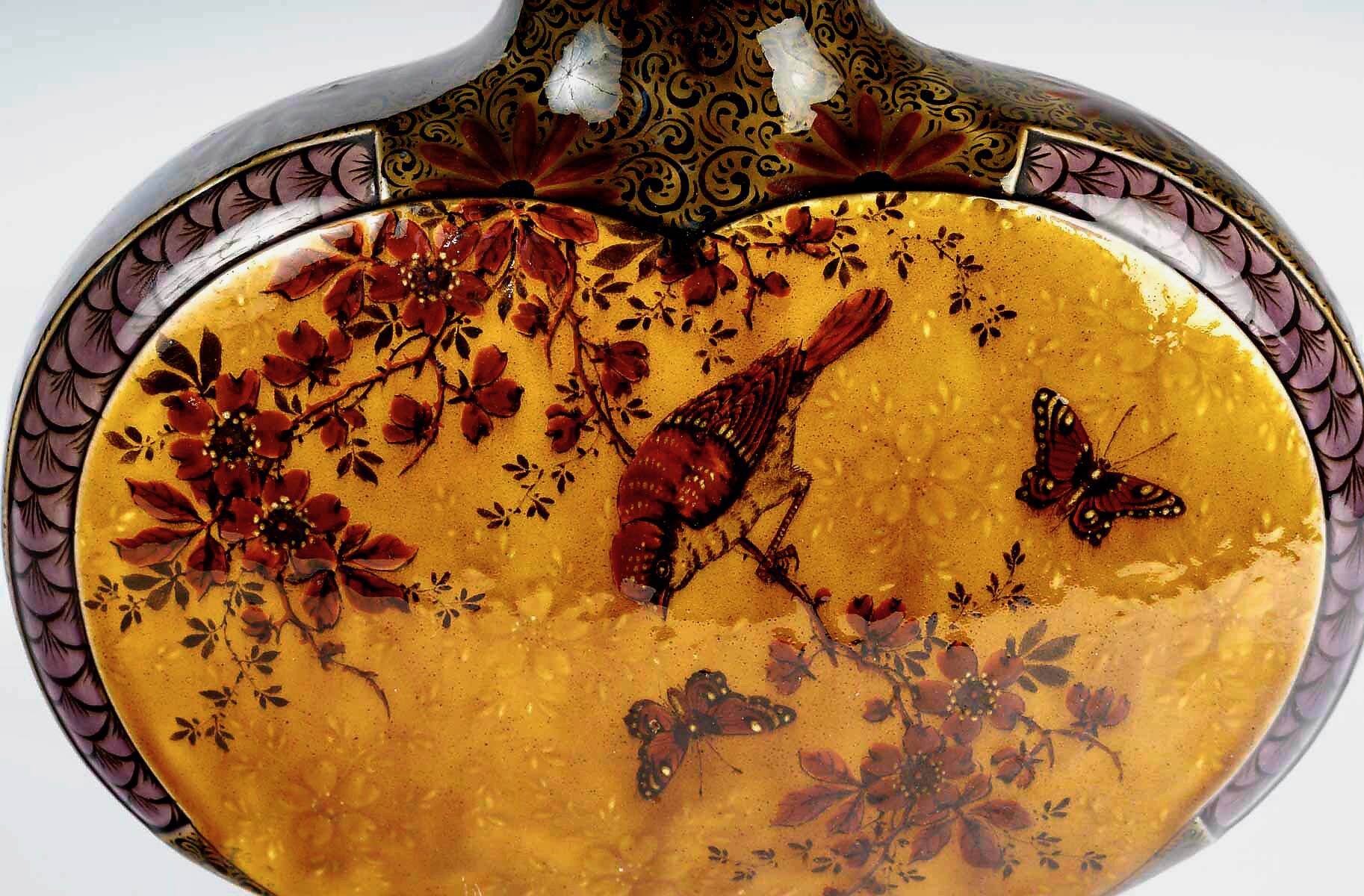Théodore Deck (1823-1891) Vase. Japonese style in earthenware circa 1885
