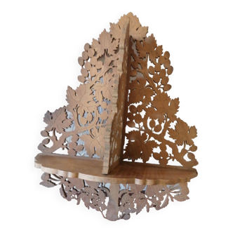 Small carved wood wall shelf 1930