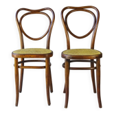 Fake pair of caned bistro chairs, Kohn and Mundus, circa 1910 - no Thonet.