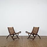 Set of two Gio Ponti “Ninfea” folding armchairs for Fratelli