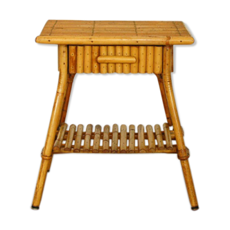 Vintage rattan bedside