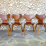 Suite of 4 chairs 4130 Grand Prix in teak, Arne Jacobsen for Fritz Hansen Teak