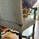 Restored Louis XIII armchair – textured beige fabric