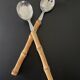 Salad servers with bamboo handles