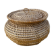 Vintage basket in braided rattan
