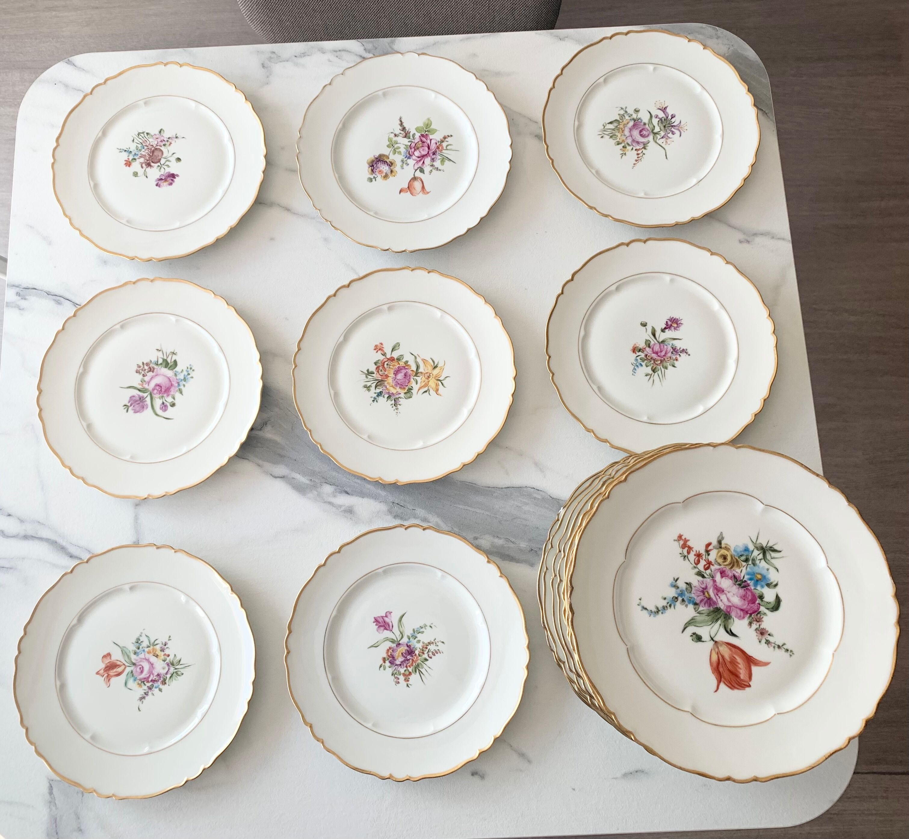 Lot de 20 assiettes anciennes  en porcelaine Haviland
