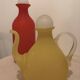Stunning Duo of Mid-Century Frosted Satin Glass Carafes & Decanters