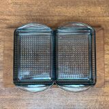 Plateau danois en teck du milieu du siècle avec verres de Lüthje Wood, lot de 3