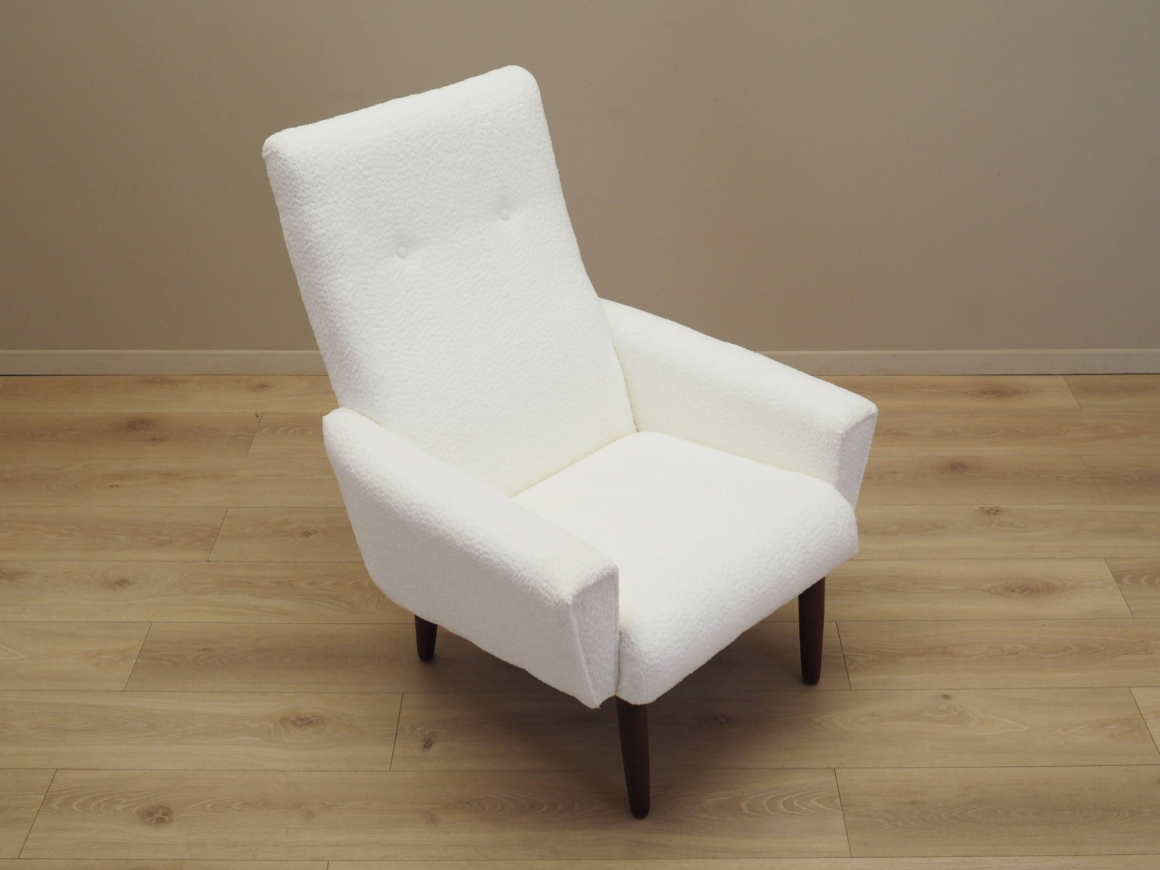 White armchair, Danish design, 1970s, production: Denmark