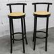 Pair of Baumann stools model Dialog in black and yellow and blue faux leather 1990