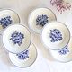 Set of 6 Badonviller flat plates, vintage French, authentic, rare, countryside