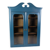 Antique Display Cabinet Painted Blue From 1920s
