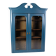 Antique Display Cabinet Painted Blue From 1920s