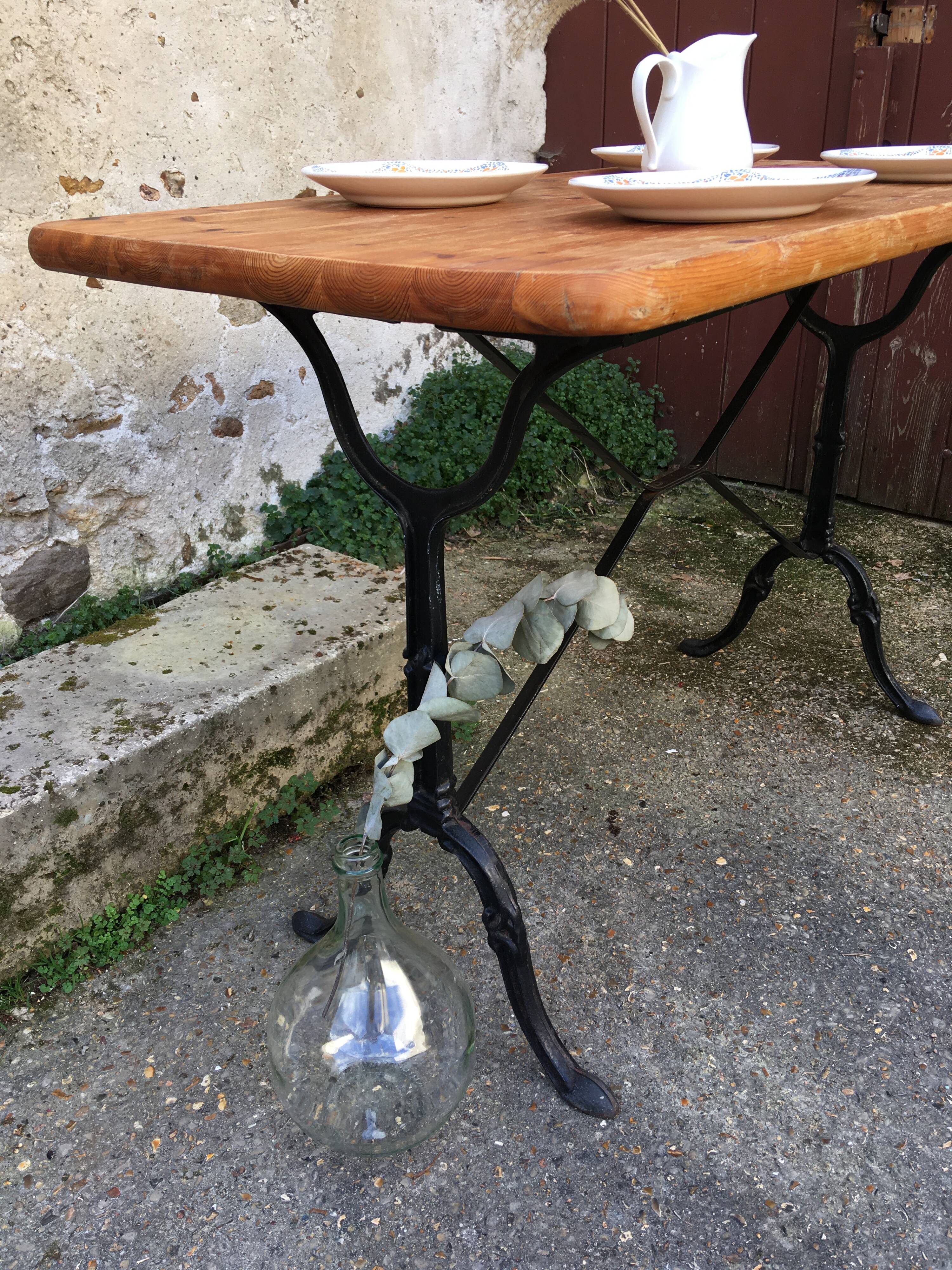 Raw wooden bistro table
