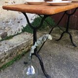 Raw wooden bistro table